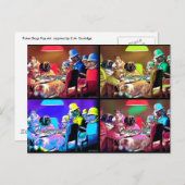 Carte postale : Poker Dogs Pop Art (Devant / Derrière)