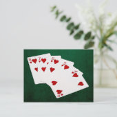 Carte Postale Poker Hands - Flush droit - Coeur (Debout devant)