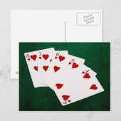 Carte Postale Poker Hands - Flush droit - Coeur (Devant / Derrière)