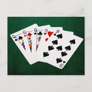 Carte Postale Poker Hands - Full House - Queen et Nine