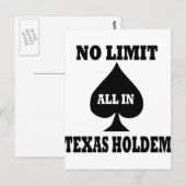 Carte Postale Poker - Texas Holdem (Devant / Derrière)