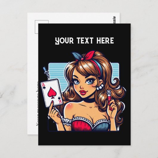 Carte Postale Poker vintage cool (Devant / Derrière)