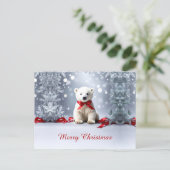 Carte Postale Polar Bear Christmas Holiday Postcard (Debout devant)