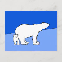 Polar Bear Mom and Cub Peinture - Wildlife Art