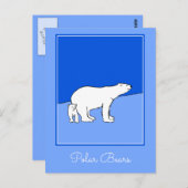 Carte Postale Polar Bear Mom and Cub Peinture - Wildlife Art (Devant / Derrière)