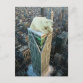 Carte Postale Polar Bear on Skyscraper melting ice surreal  (Devant)