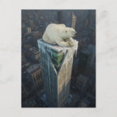Carte Postale Polar Bear Skyscraper melting ice global warming (Devant)