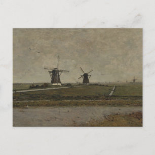 Carte Postale Polder avec moulins près d'Overschie
