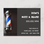 Carte Postale Pole en barbre rétro - Commerce gris foncé (Devant)