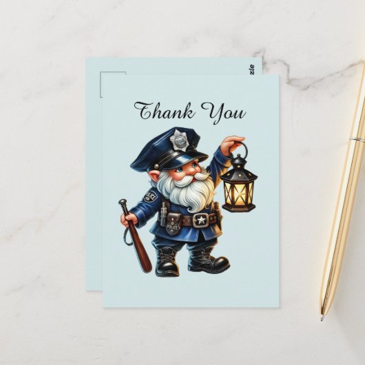 Carte Postale Police Cool merci  (Devant/Arrière en situation)