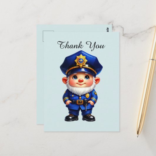 Carte Postale Police Cool merci  (Devant/Arrière en situation)