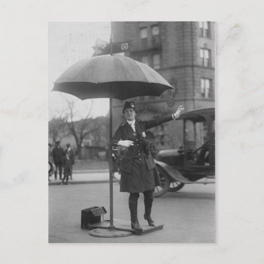 Carte Postale Police de la circulation féminine - Vintage (Devant)