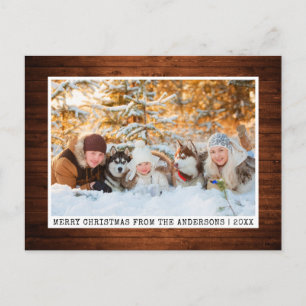 Carte Postale Police de machine à écrire tendance bois photo min