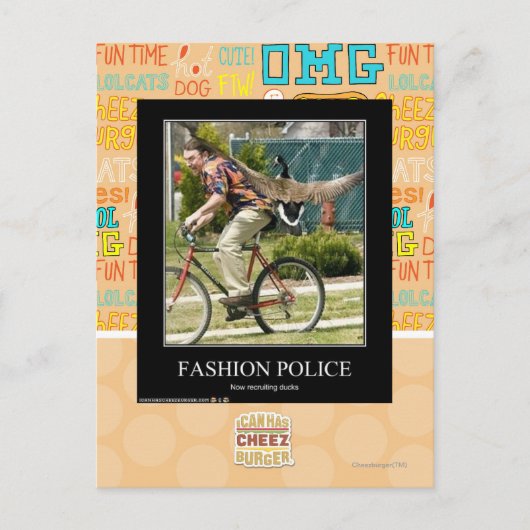 Carte Postale Police de mode (Devant)