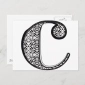 Carte Postale Police de mode, Lettre c (Devant / Derrière)