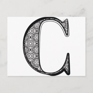 Carte Postale Police de mode, Lettre C