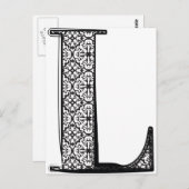 Carte Postale Police de mode, Lettre L (Devant / Derrière)