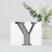 Carte Postale Police de mode, Lettre Y (Debout devant)