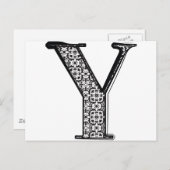 Carte Postale Police de mode, Lettre Y (Devant / Derrière)