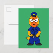 Carte Postale Police de Pachycéphalosaure. (Devant / Derrière)