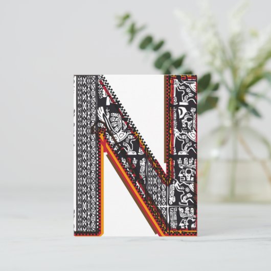 Carte Postale Police d'Inca, Lettre N (Debout devant)