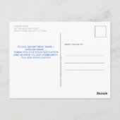 Carte Postale Police Ligne Bleue Mince Merci d'application de la (Dos)