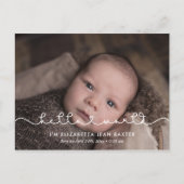 Carte Postale Police mignonne simple Hello world faire-part de n (Devant)