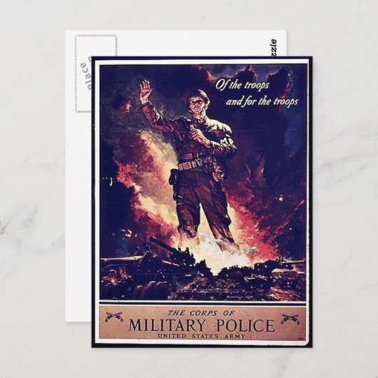 Carte Postale Police militaire (Devant / Derrière)