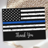 Police Officier Mince Ligne bleue Merci du drapeau