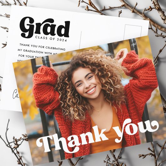 Carte Postale Police rétro photo complète diplômé graduation