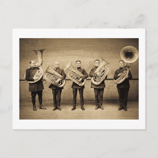 Carte Postale Police Vintage Tuba Cops (Sepia) (Devant)