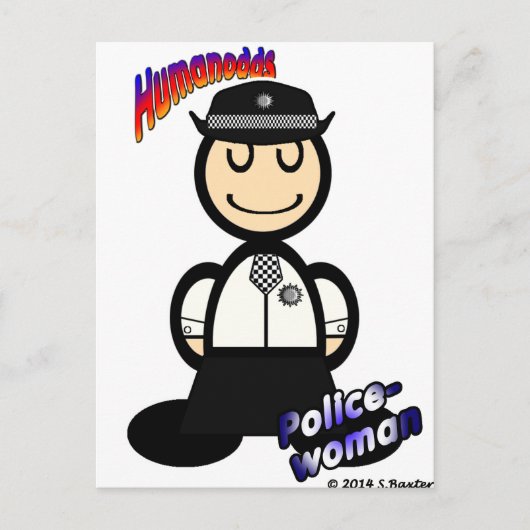 Carte Postale Policewoman (avec logos) (Devant)