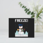 Carte Postale Policier Bonhomme de neige Police Noël Policier Xm (Debout devant)