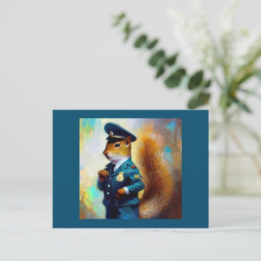 Carte Postale Policier des écureuils (Debout devant)
