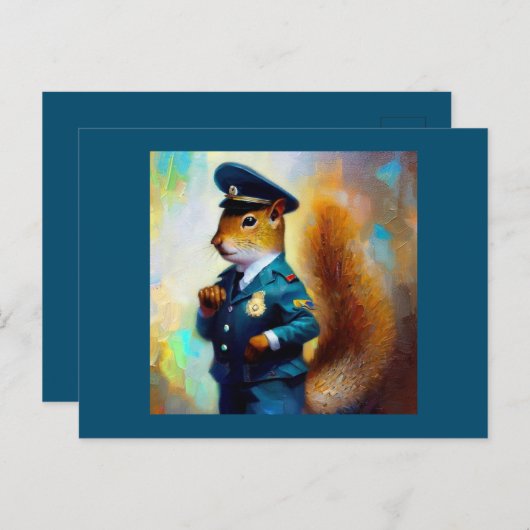 Carte Postale Policier des écureuils (Devant / Derrière)
