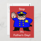 Carte Postale Policier - Fête des pères (Devant / Derrière)