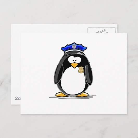 Carte Postale Policier Penguin (Devant / Derrière)