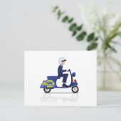 Carte Postale Policier sur Scooter (Debout devant)