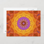 Carte postale polie de mandala de Sun (Devant / Derrière)