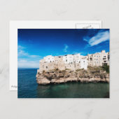 Carte Postale Polignano a Mare maisons sur une falaise dans les (Devant / Derrière)
