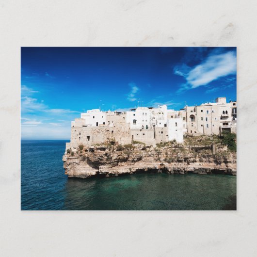 Carte Postale Polignano a Mare maisons sur une falaise dans les (Devant)