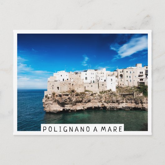Carte Postale Polignano a Mare maisons sur une falaise dans les (Devant)