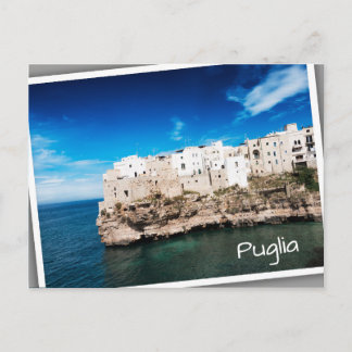 Carte Postale Polignano a Mare maisons sur une falaise dans les