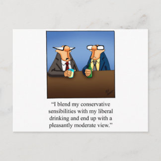 Carte Postale Politique amusante et de boire un cadeau de dessin