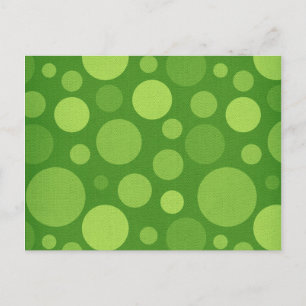 Carte Postale Polka Alien Vert Bulles Points