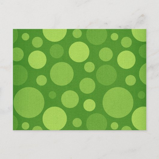 Carte Postale Polka Alien Vert Bulles Points (Devant)