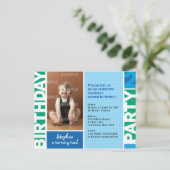 Carte Postale Polka Dot Invitation de fête d'anniversaire (Debout devant)