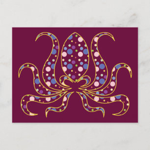 Carte Postale Polka Dot Octopus