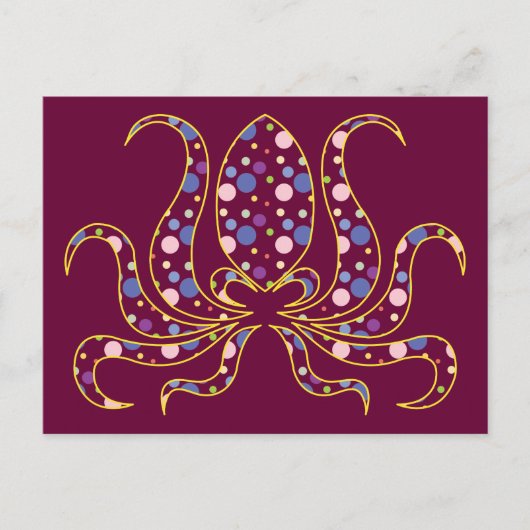 Carte Postale Polka Dot Octopus (Devant)