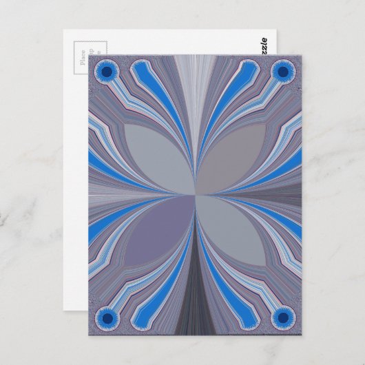 Carte Postale Polka gris cendré bleu Pointe Texture Art Imprimer (Devant / Derrière)